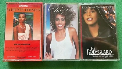 3 Whitney Houston Cassettes - Self-Titled Debut + Whitney + Bodyguard Soundtrack - Image 1 of 2