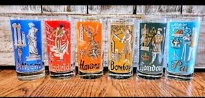 Vintage Libbey International Cities of The World Set-6 MCM Highball Glasses... - Picture 1 of 4