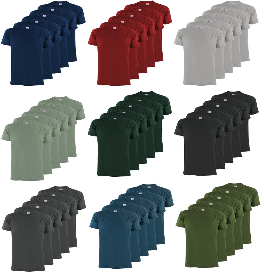 T-Shirt Herren 5 Stück Shirt Rundhals 5er Set Unifarben tshirts tshirt S - 5XL - Bild 1 von 1