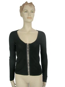 New Fendi Italy Gorgeous Stretch `Top with Pearls, Leather Embelishments  sz 44 - Picture 1 of 8
