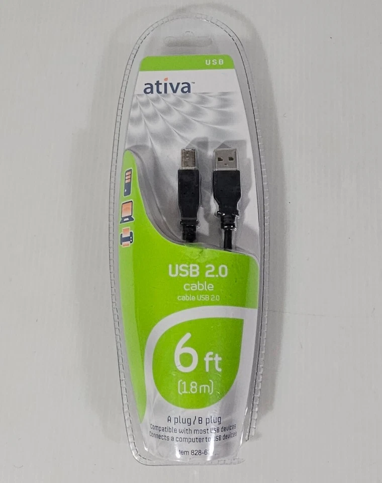 Ativa USB 2.0 Cable 6 ft Connect Computers Printers NEW - Image 1 of 4