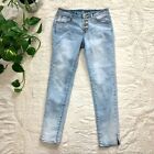 7 For All Mankind Button Fly Knöchel Skinny Jeans 14