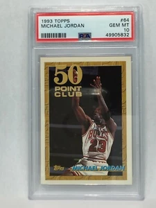 PSA 10 GEM MINT 1993 Topps MICHAEL JORDAN 50 Point Club #64 HOF MVP BULLS GOAT - Foto 1 di 2