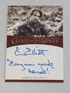 Tarjeta autógrafa EMUN ELLIOTT como Marillion Juego de Tronos 2019 Rittenhouse - Imagen 1 de 2