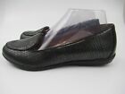Dansko Womens Ballet Flats Size 39 US 8 Black Leather Crocodile Casual Shoe