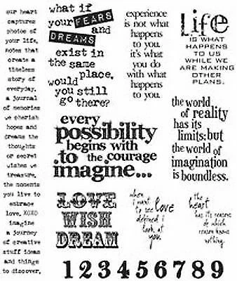 Stampers Anonymous Nom479052 Tim Holtz Large Cling Rubber Stamp Set Stuff 2 Say