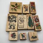Card Making/Crafts, Wooden Stamps Joblot/Bundle X10 Christmas/Festive A8