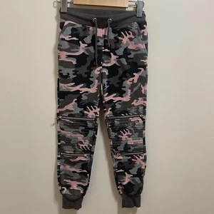 Urban Kids Joggers Camouflage Girls Size Small Pink/Gray/Brown/Black ~Zips - Picture 1 of 4