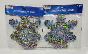Christmas Laser Snowflake Cutouts 2 12 Pk 4inch-9inch - Picture 1 of 3