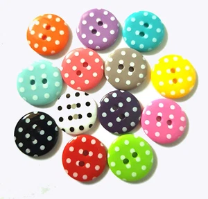 26 Piezas Retro Punto Impreso Botones 2 Agujeros Mezcla Arco Iris Colores Tamaño 18mm para Coser - Imagen 1 de 9