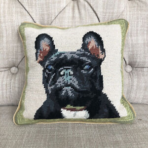 16x16 Multicolor Funny Frenchie Lover French Bulldog Dog Full Moon Howl Throw Pillow 