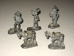 VINTAGE PIOMBO FUSO ORO MINATORI E MULI/LOTTO DI CINQUE.. bello VEDI FOTO - Foto 1 di 10