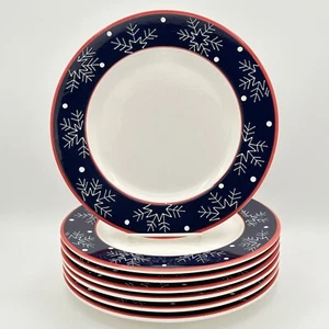 Debbie Mumm By Zak Designs Snowman Portraits Dinner Plates Set Of 7 11 Inch - Picture 1 of 5