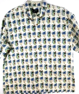 Newport Blue-Mens Hawaiian Shirt, Extra Large XL, 100% Cotton-Casual Button Up - Picture 1 of 8
