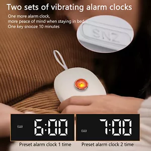 Vibrating Alarm Clock Adjustable 3 Levels Of Vibration LED Display Digital Clock - Picture 1 of 12