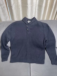 Duluth Trading Cotton/Wool 2 Button Sweater-Size 3XLT-Blue-EUC - Picture 1 of 3