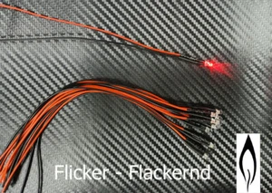 10x LED 5 mm ROT FLICKER - flackenrd 6-12V Modell-Beleuchtung Krippe Feuer  - Bild 1 von 1