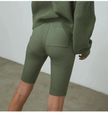 Lunya Women’s Ribbed Biker Shorts Size XS New Green - Image 1 of 4