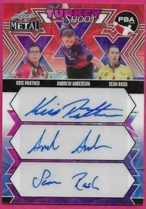 2024 Leaf Metal PBA Bowlers PRATHER ANDERSON RASH Turkey Shoot Autograph 5/5 - Picture 1 of 2