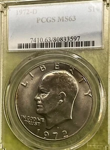1972-D PCGS MS63 Eisenhower Ike Dollar ~Very Nice!~ - Picture 1 of 2