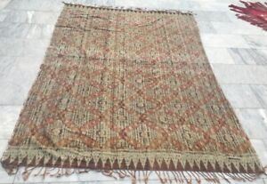 5X7 Antique Ikat Handwoven Shawl Floral Scarf Indonesian Scarf Ikat textile