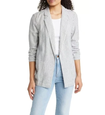 Caslon NWT Blue White Striped Linen Blazer Sz XL - Image 1 of 4