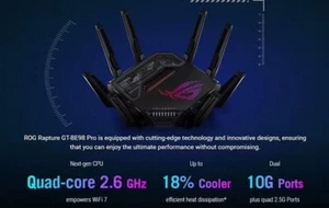 Routeur Asus ROG Strix Rapture GT-BE98 Pro 30 000 Mbps WiFi 7 + A.I. Sécurité - Photo 1/2