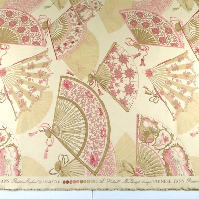 Hodsoll McKenzie Chinese Fans Floral Linen Blend Fabric 2.16 Yards - Image 1 of 4