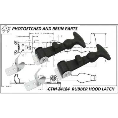 CTM 1/24 1/25 Semi Truck Model Kit Real Rubber + Photoetch Hood Latches - Image 1 of 4
