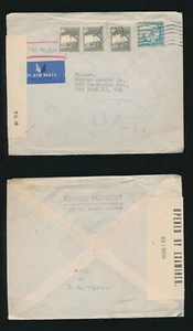 PALESTINE 1944 CENSORED AIRMAIL PC66 ONWARD AIR TRANSMISSION OAT to USA - Picture 1 of 3