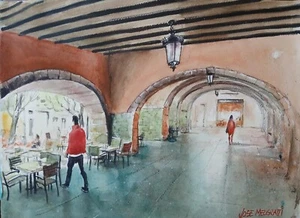Originalgemälde in Aquarell ""Entfernung"" 15""x 11"" KEIN DRUCK - Bild 1 von 6