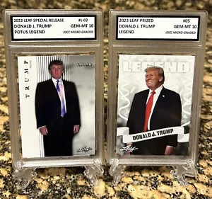 2 DONALD TRUMP 2023 Leaf Prized #05 Exclusive Legends Graded Gem-Mt 10 Lot - Picture 1 of 9