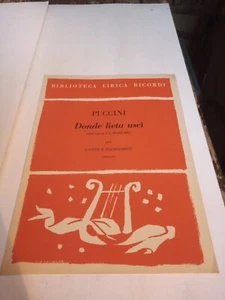 Sheet Music Donde Lieta Went Out Puccini RICORDI 1958 - Picture 1 of 2