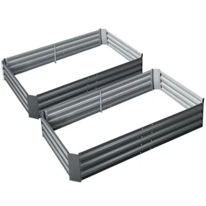 Green Fingers 2x Garden Bed 150x90cm Planter Box Raised Container Galvanise Herb - Picture 1 of 7