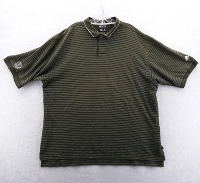 Adidas Polo Shirt Mens 2XL Green Striped Cadillac Club Golf Gym Athletic Vintage - Image 1 of 4