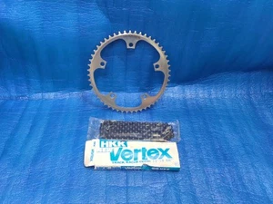 Shimano Dura Ace FC-7600 51T 1/8" NJS Chainring + Hkk Vertex NJS Blue Chain - Picture 1 of 9