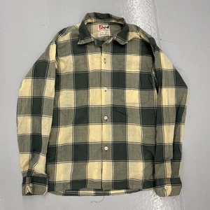 Camisa Boyford Vintage Años 60 Patrón Cuadros Verde Años 60 Verdadera Vintage - Imagen 1 de 3