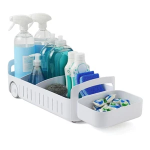 RollOut Caddy Rolling Storage Bin mit 2 verstellbaren Trennwänden und abnehmbaren Ba... - Bild 1 von 8