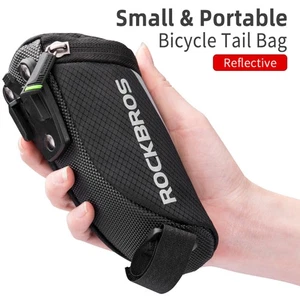 Road Cycling Bike Seat Bag Reflective Compact Rear Bicycle Saddle Bag Tail Pouch - Picture 1 of 21