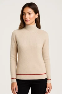 Kier + J Cashmere Turtleneck Sweater Women’s Small Ivory 100% Cashmere - Picture 1 of 7