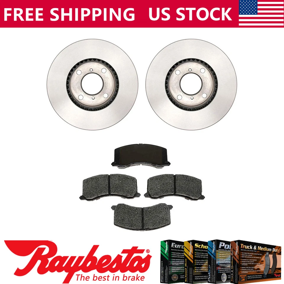 Kit de rotores de freno delanteros + pastillas de cerámica y herrajes para Suzuki Esteem 1999-2002 Foto 1 de 4