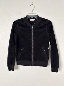 AG Adriano Goldschmied Kids Bomber Stretch Full Zip Lined Jacket Black Sz L NWT - Picture 1 of 6