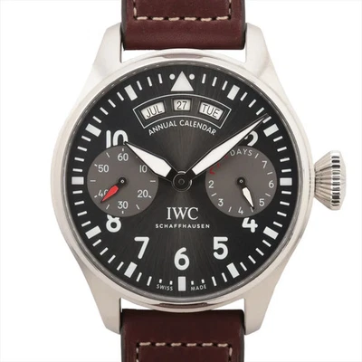 IWC Große Fliegeruhr Jahreskalender Spitfire IW502702 SS SS & Leder AT grau - - Bild 1 von 4