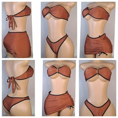 Conjunto de 2 piezas para mujer: bikini con falda encubierta talla M Foto 1 de 4