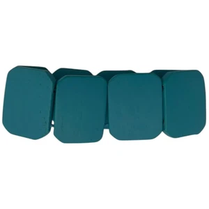 Nice Bright TURQUOISE Blue Wood Wooden Panel Stretchy BRACELET - Picture 1 of 2