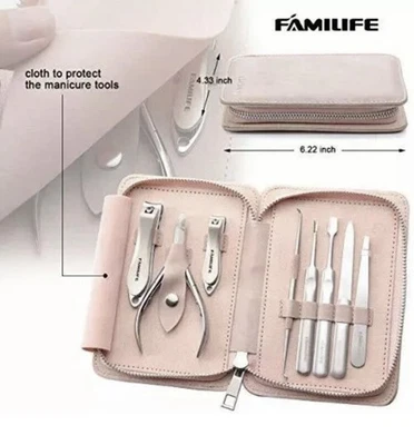 MANICURE SET Nail Clipper Stainless Steel Pedicure Tools Grooming Kit FAMILIFE Foto 1 de 4