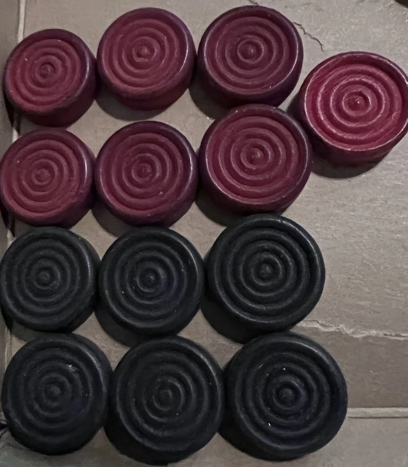 Antiguo Backgammon Madera Repuesto Checker Chip Madera Círculos Juego Piezas Foto 1 de 1