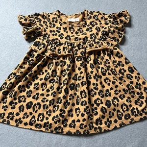 Abito Tucker + Tate bambina 2 stampe animalier floreale arricciato boho contemporaneo - Foto 1 di 5