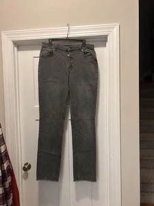 Pantalones de mezclilla elásticos LONG TALL SALLY gris lavado dobladillo crudo talla 14 - Imagen 1 de 9