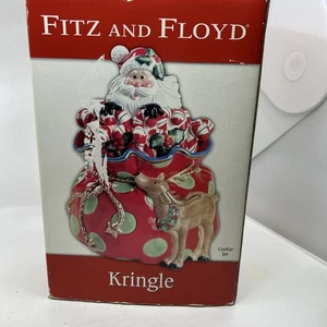 Fitz and Floyd Kringle Weihnachtsmann Keksdose Rentier Weihnachtsdeko 2005 - Bild 1 von 9